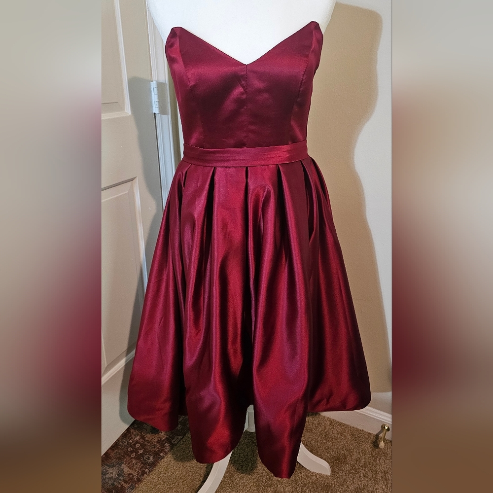 Elegant Burgundy Dress